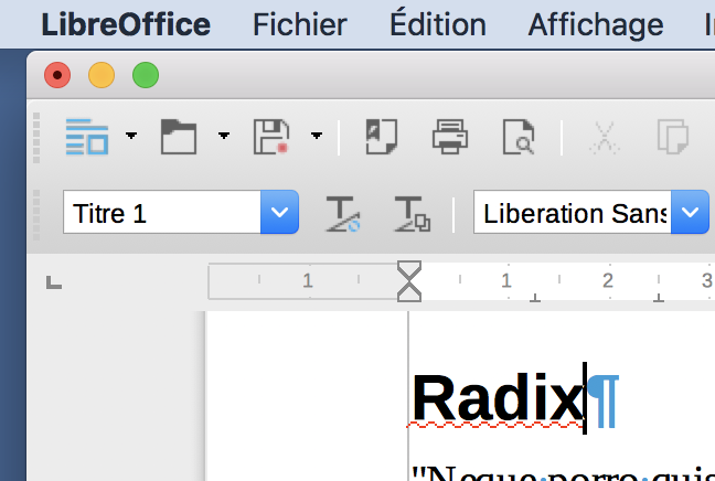 exemple d'information sur les styles dans barre d'outils de formatage